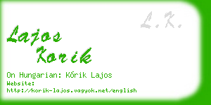 lajos korik business card