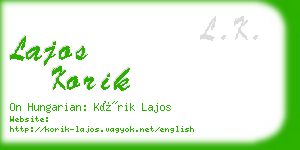 lajos korik business card